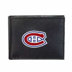 Montreal Canadiens Black Bi-Fold Embroidered Wallet w/ RFID Blocking, NHL, Home