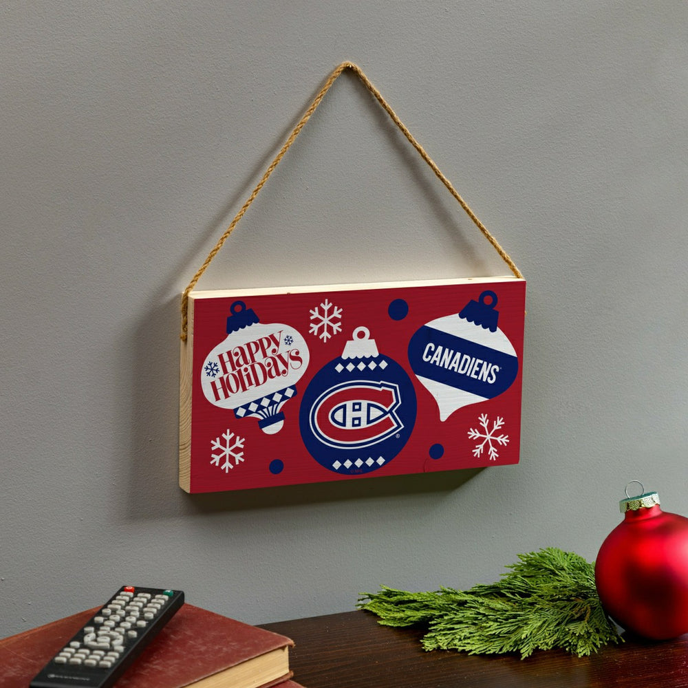 Montreal Canadiens Holiday Wood Wall Sign, 6x11, NHL, Home