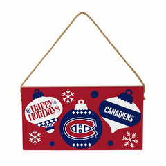 Montreal Canadiens Holiday Wood Wall Sign, 6x11, NHL, Home