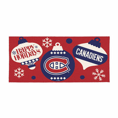 Montreal Canadiens Holiday Flocked Coir Sassafras Switch Mat, 22"x10", NHL
