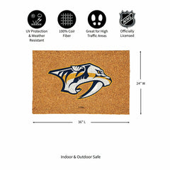 Nashville Predators Large Full Color Coir Mat, 36"x24", NHL