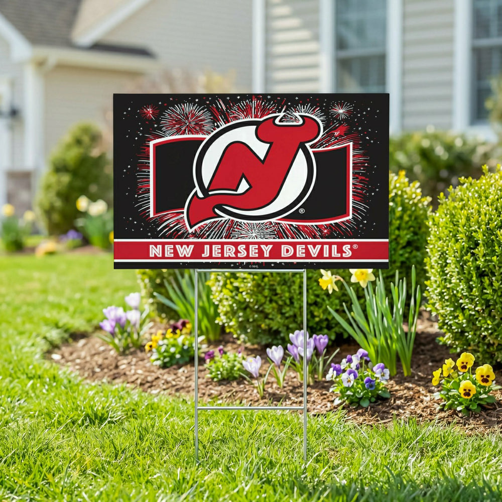 New Jersey Devils Yard Sign, Patriotic, NHL, Home