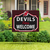New Jersey Devils Coroplast Yard Sign, "Fans Welcome", NHL, Home
