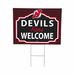 New Jersey Devils Coroplast Yard Sign, "Fans Welcome", NHL, Home