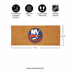 New York Islanders Extra Large Full Color Coir Mat, 60"x24", NHL