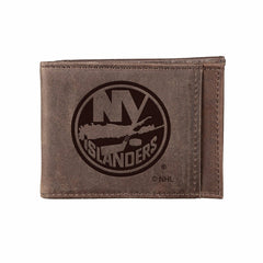 Front Pocket Wallet w/ RFID Blocking, New York Islanders, Brown, NHL, Home