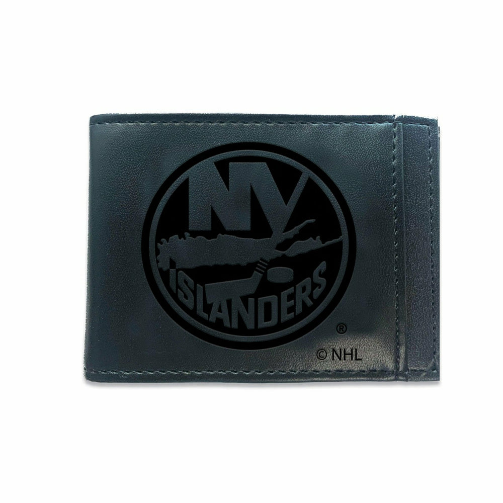Front Pocket Wallet w/ RFID Blocking, New York Islanders, Black, NHL, Home