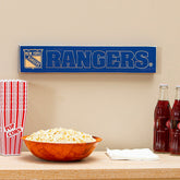 New York Rangers Engraved Wood Sign, 3.5" x 18", NHL, Home