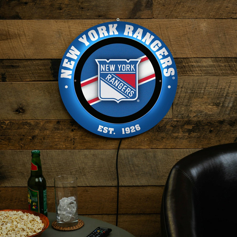 New York Rangers, Metal Lite, Round, NHL