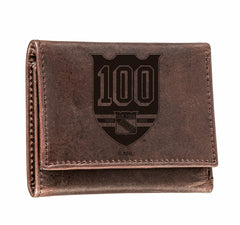 New York Rangers, 100 Anniversary Wallet, Tri-fold, Brown, NHL, Home
