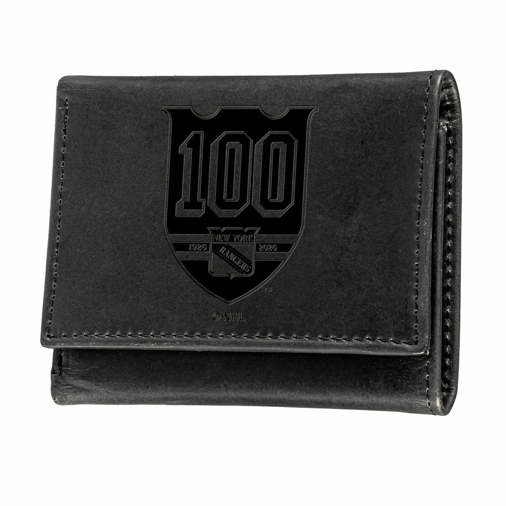 New York Rangers, 100 Anniversary Wallet, Tri-fold, Black, NHL, Home