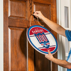New York Rangers,100 Anniversary Round Door Decor with Hanging Rope, 1, NHL, Home