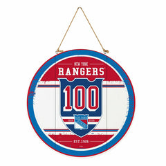 New York Rangers,100 Anniversary Round Door Decor with Hanging Rope, 1, NHL, Home