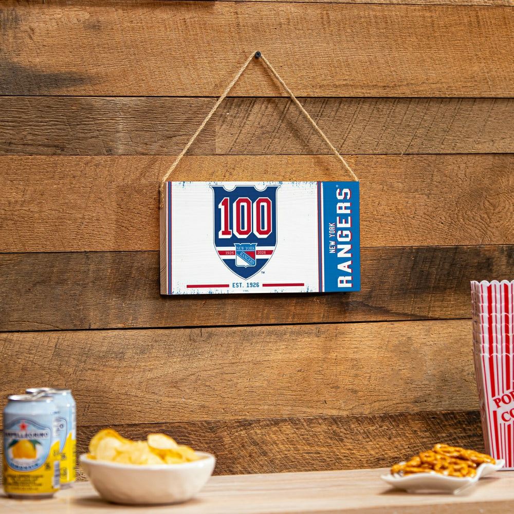 New York Rangers,100 Anniversary Wood Wall Sign, 6x11, NHL, Home