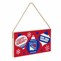 New York Rangers Holiday Wood Wall Sign, 6x11, NHL, Home