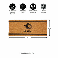 Ottawa Senators Extra Large One Color Coir Mat, 60"x24", NHL