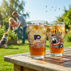 Philadelphia Flyers 16oz Glass pint, Set of 2, NHL, Home