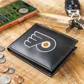 Philadelphia Flyers Black Bi-Fold Embroidered Wallet, NHL, Home