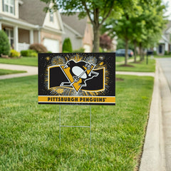 Pittsburgh Penguins Yard Sign, Patriotic, NHL, Home