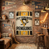 Pittsburgh Penguins, Canvas Wall Tapestry, Large, 54x36, NHL, Home