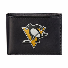 Pittsburgh Penguins Black Bi-Fold Embroidered Wallet w/ RFID Blocking, NHL, Home
