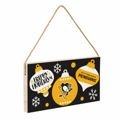Pittsburgh Penguins Holiday Wood Wall Sign, 6x11, NHL, Home