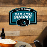 San Jose Sharks USA Embossed Steel Wall Sign, 11" x 17", NHL, Home