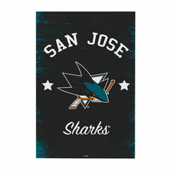 San Jose Sharks Wood Wall Sign, 16x24, NHL, Home