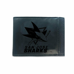 Front Pocket Wallet w/ RFID Blocking, San Jose Sharks, Black, NHL, Home