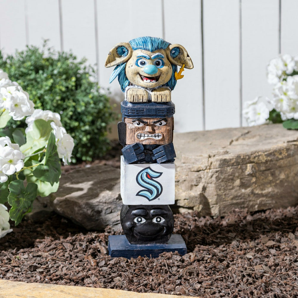 16" Seattle Kraken Mascot Tiki Totem Garden Statue, NHL, Home