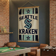 Seattle Kraken, Canvas Wall Tapestry, Large, 54x37, NHL, Home