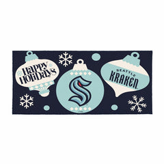 Seattle Kraken Holiday Flocked Coir Sassafras Switch Mat, 22"x10", NHL