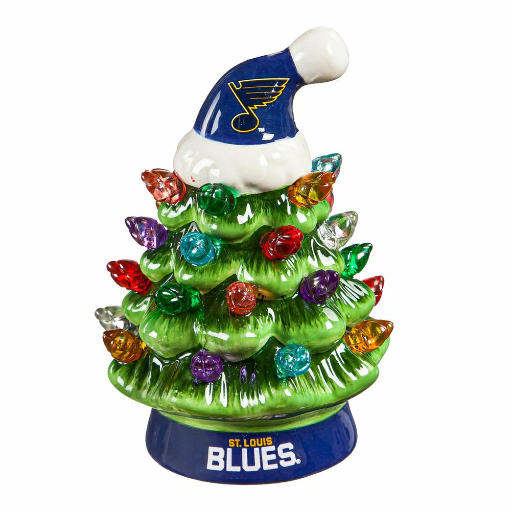 4" Mini LED Tabletop Christmas Tree, Set of 2, St. Louis Blues, NHL, Home