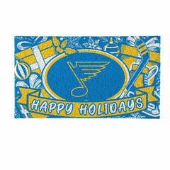 St Louis Blues Holiday PVC Mat, 28"x16", NHL