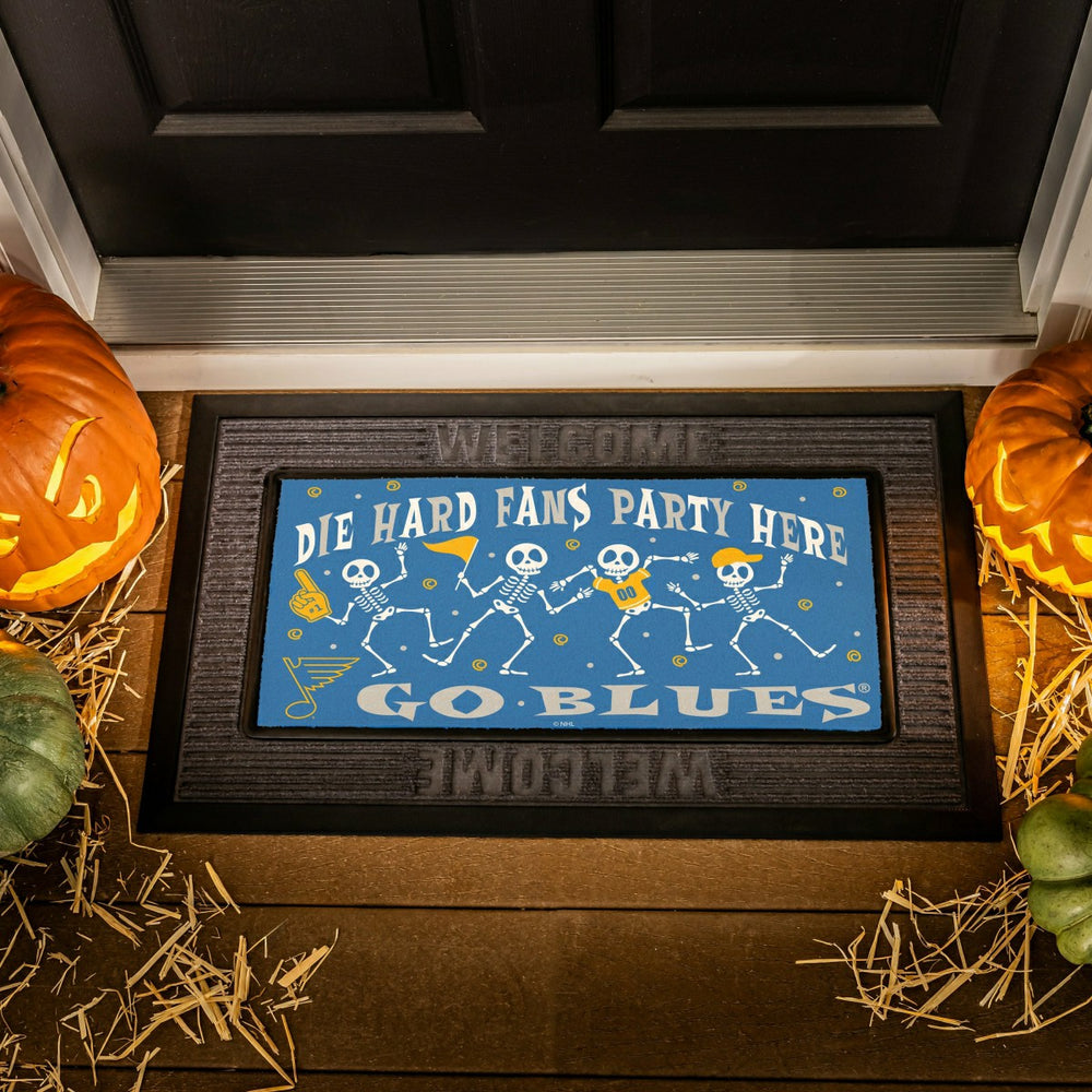 St Louis Blues Flocked Coir Halloween Sassafras Switch Mat, 22"x10", NHL
