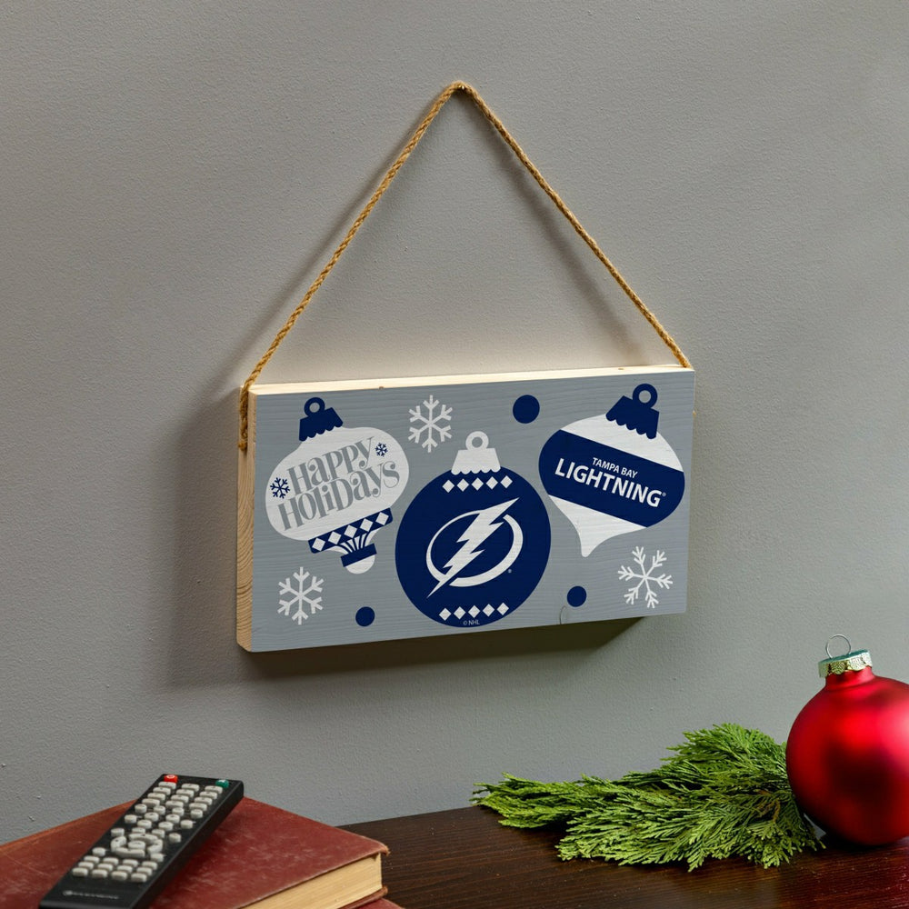 Tampa Bay Lightning Holiday Wood Wall Sign, 6x11, NHL, Home