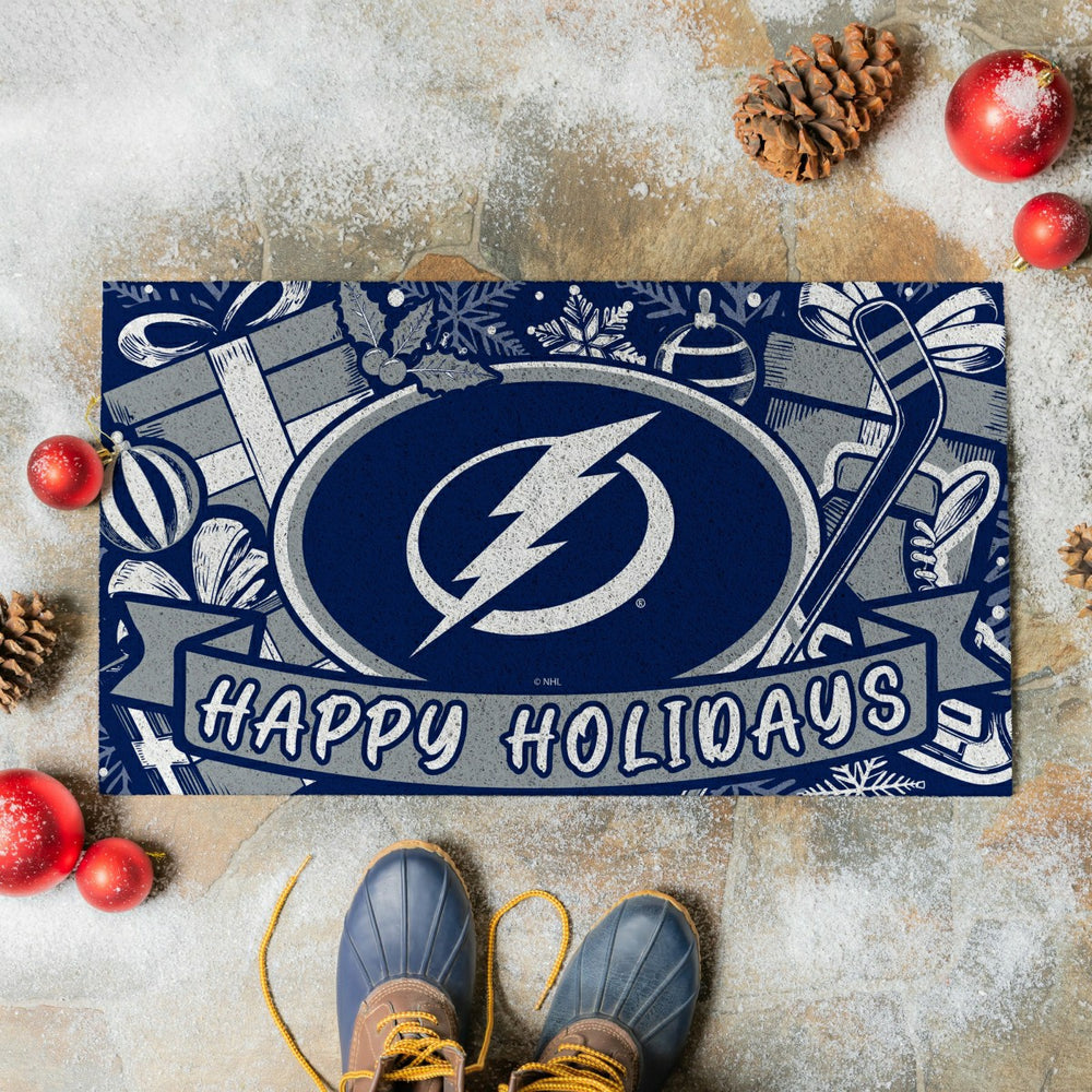 Tampa Bay Lightning Holiday PVC Mat, 28"x16", NHL