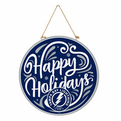Tampa Bay Lightning Holiday Round Door Décor with Hanging Rope, 18x18, NHL, Home