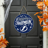 Tampa Bay Lightning Halloween Round Door Décor with Hanging Rope, 18x1, NHL, Home