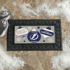 Tampa Bay Lightning Holiday Flocked Coir Sassafras Switch Mat, 22"x10", NHL