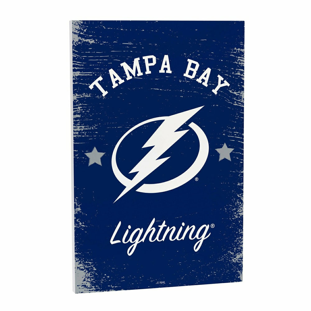 Tampa Bay Lightning Wood Wall Sign, 16x24, NHL, Home
