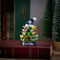 4" Mini LED Tabletop Christmas Tree, Set of 2, Toronto Maple Leafs, NHL, Home