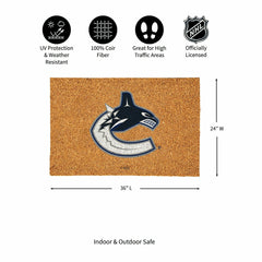 Vancouver Canucks Large Full Color Coir Mat, 36"x24", NHL