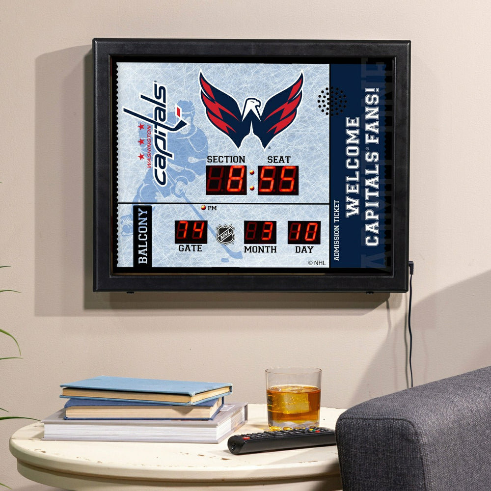 Bluetooth Scoreboard Wall Clock, Washington Capitals, NHL, Home