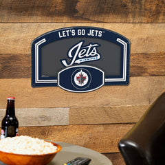 Winnipeg Jets USA Embossed Steel Wall Sign, 11" x 17", NHL, Home
