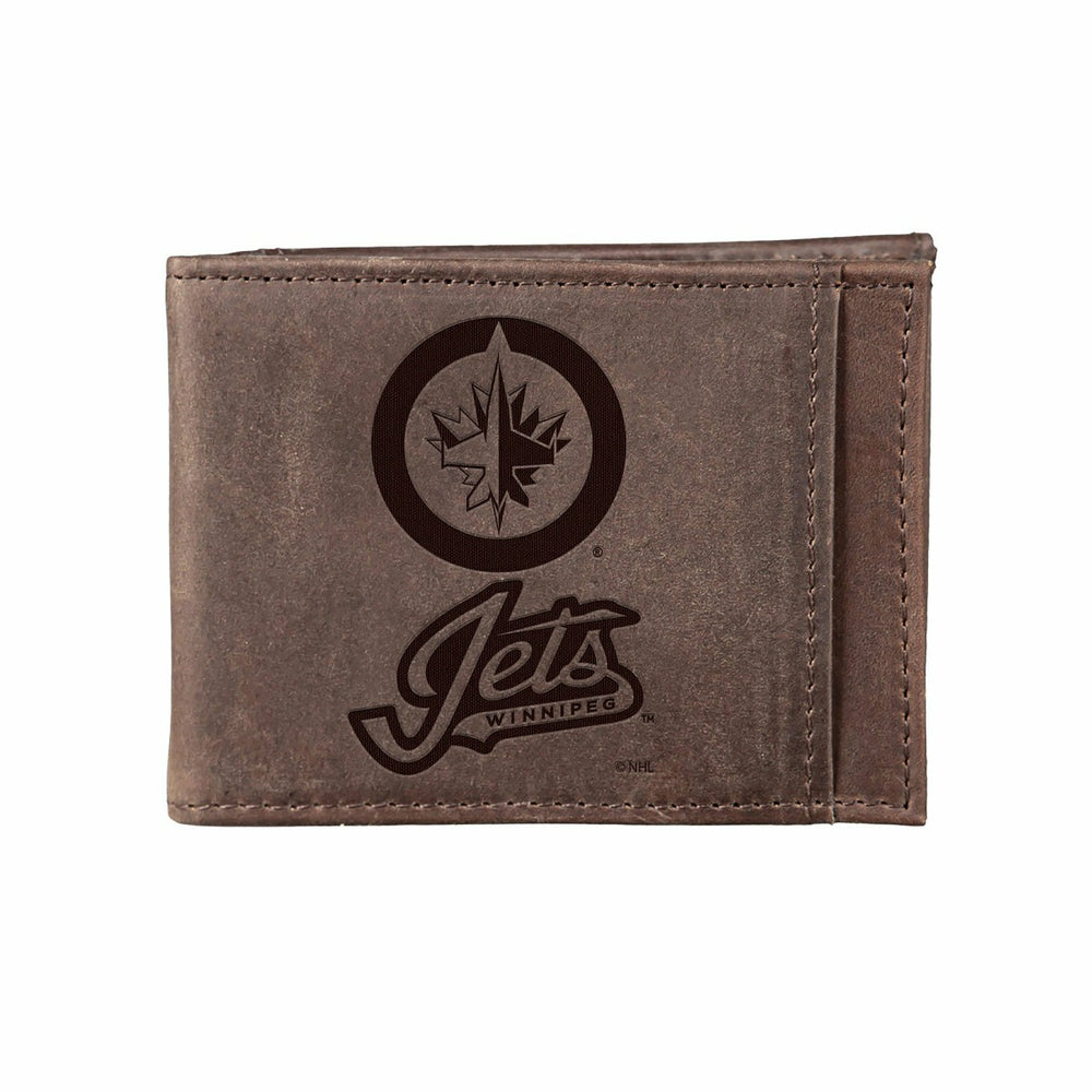 Front Pocket Wallet w/ RFID Blocking, Winnipeg Jets, Brown, NHL, Home