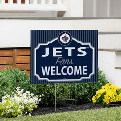 Winnipeg Jets Coroplast Yard Sign, "Fans Welcome", NHL, Home