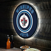 LED Wall Decor, Round, Winnipeg Jets, NHL, Home