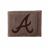 Atlanta Braves Front Pocket Wallet w/ RFID Blocking Brown, MLB, Home