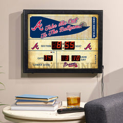 Bluetooth Scoreboard Wall Clock, Atlanta Braves, MLB, Home